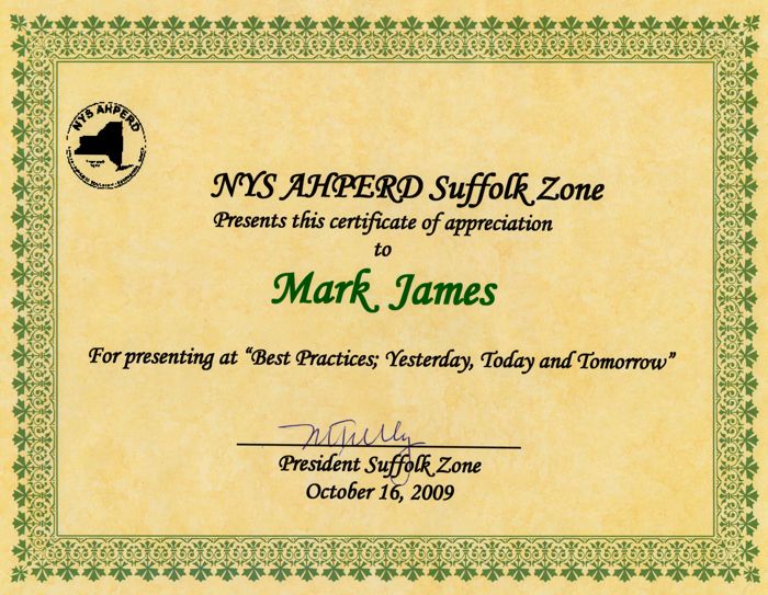 NYS AHPERD Suffolk Zone 2009 - lecture
