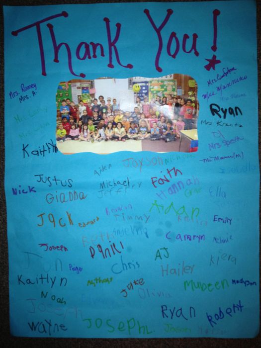 Sachem Kindergarten Thank You