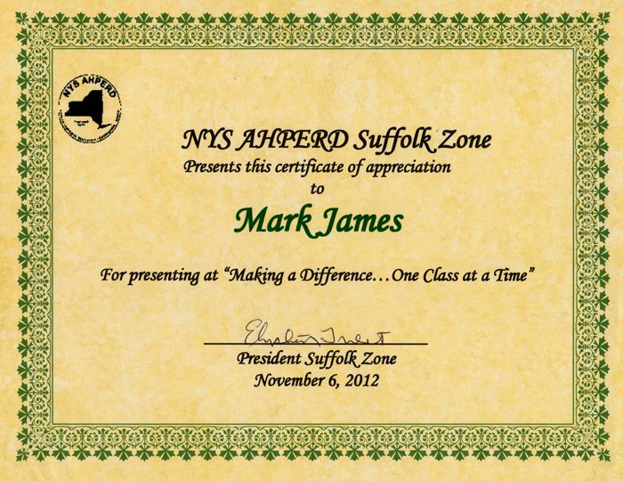 NYS AHPERD Suffolk Zone 2012